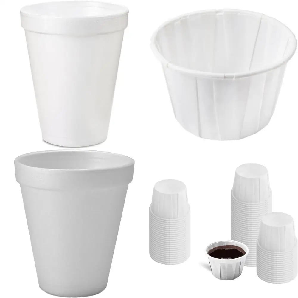 

Белые пенопластовые чашки на 6 унций, изолированные одноразовые, идеально подходят для напитков, воды, кофе, чая, газины, сока (600)