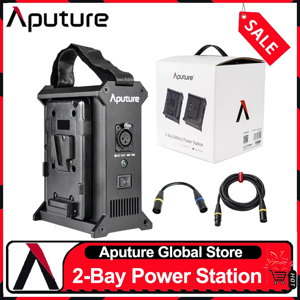 

Aputure 2-Bay Battery Power Station External V-Mount Dual Battery Power Supply Box for Nova P300C