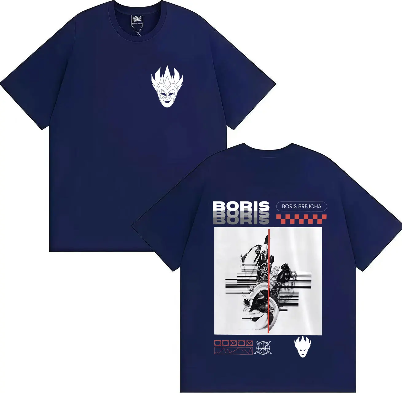 2025 بوريس بريجشا جولة الهيب هوب قناع موضة تي شيرت رجل إمرأة الصيف تي شيرت الهيب هوب تيز Crewneck Y2K قصيرة الأكمام تي شيرت #4