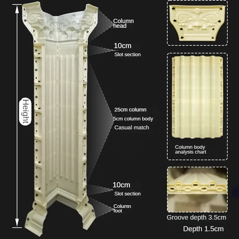 Strona główna Kolumna narożna Formy Willa Kolumna drzwi balkonowych Forma Kwadratowa dekoracyjna kolumna ogrodowa na dziedzińcu