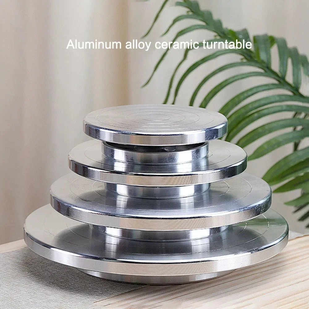 Double-Sided Aluminum Alloy Turntable Clay Tool for Sculpture Ceramics Pottery Figurine Clay Molding Accessories