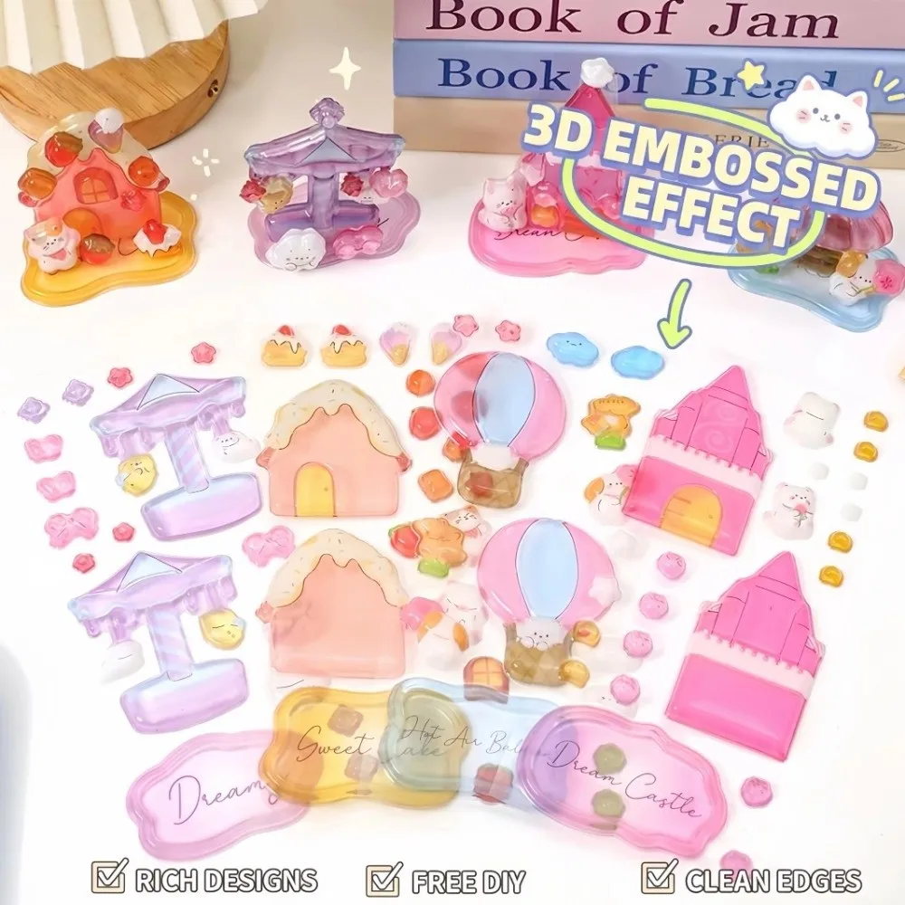 3D Embossed 3D Luminous Stickers Glow in The Dark Handcraft Cartoon Luminous Stickers Cartoon Micro Scene