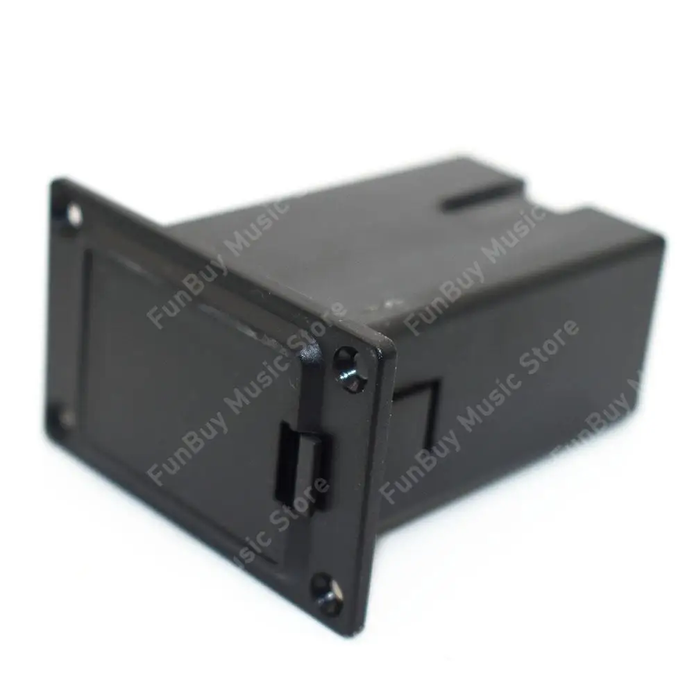 Guitar Parts 9V Battery Case Holder Cover Box for Acoustic Guitar Bass Pickup Black of 1pcs