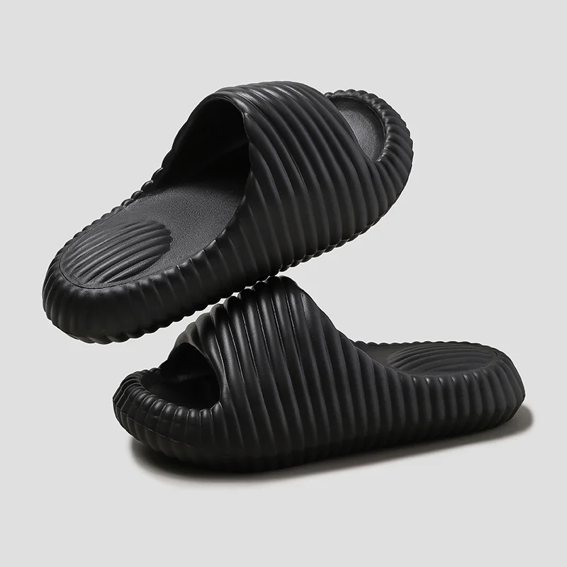 

Мужские и женские тапочки, уличные мягкие пляжные тапочки из ЭВА, летние домашние сандалии на толстой подошве для пар, нескользящие шлепанцы для душа и ванной комнаты