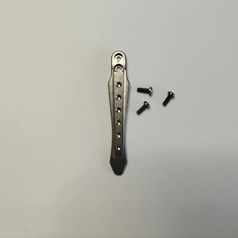 Custom Titanium Made Knife Integrated Pocket Clip With Screws For Genuine Rick Hinderer XM18 Knives Back Clamp DIY Make Parts