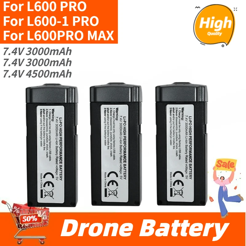 

High Quality Drone Battery 7.4V 3000mAh 4500mAh For L600 PRO L600-1 PRO L600PRO MAX Drone Brand New Replacement Battery