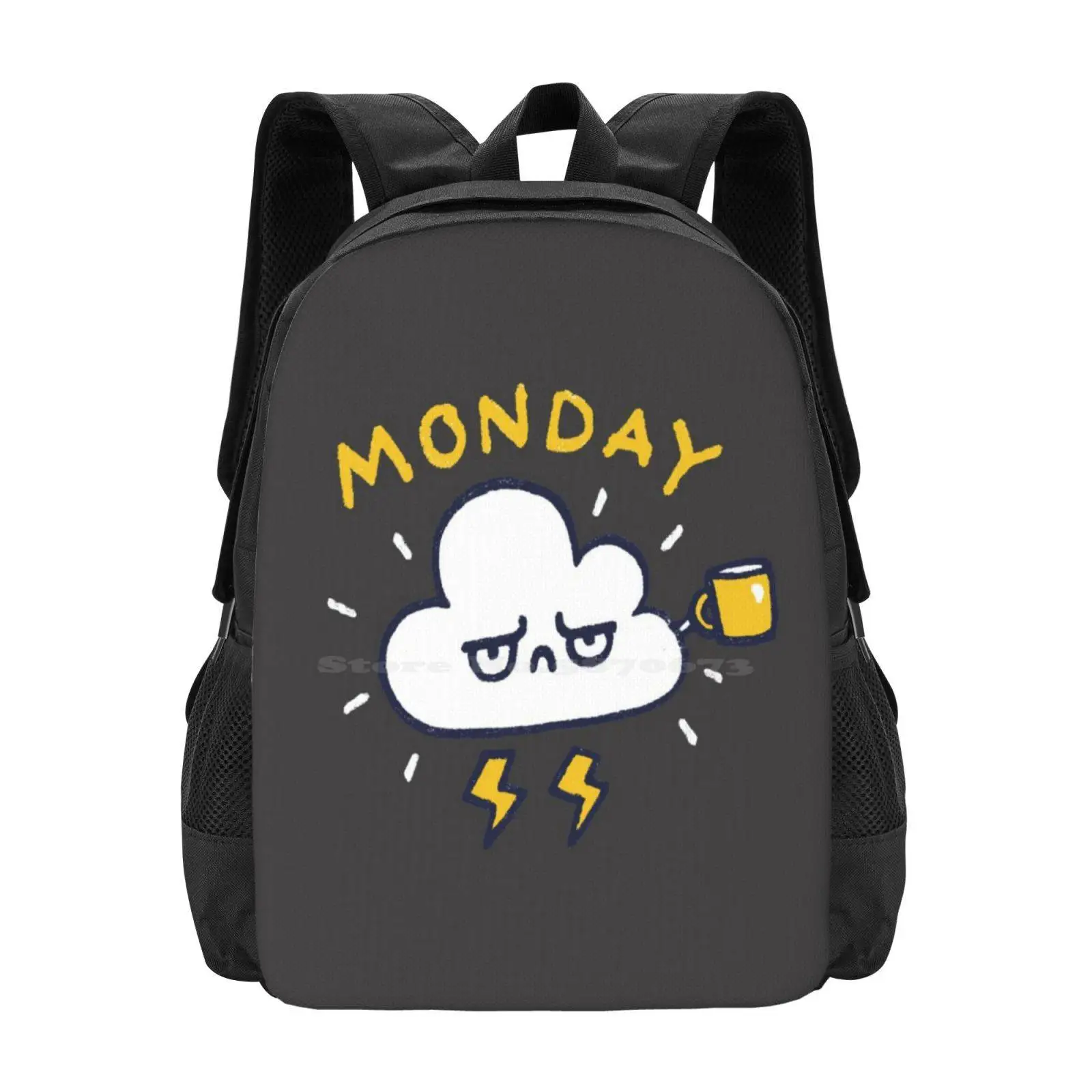 Another Monday Pattern Design Bag Student'S Backpack Coffee Shop Cup Of Coffee I Want Coffee Quarantine Social Distancing Funny