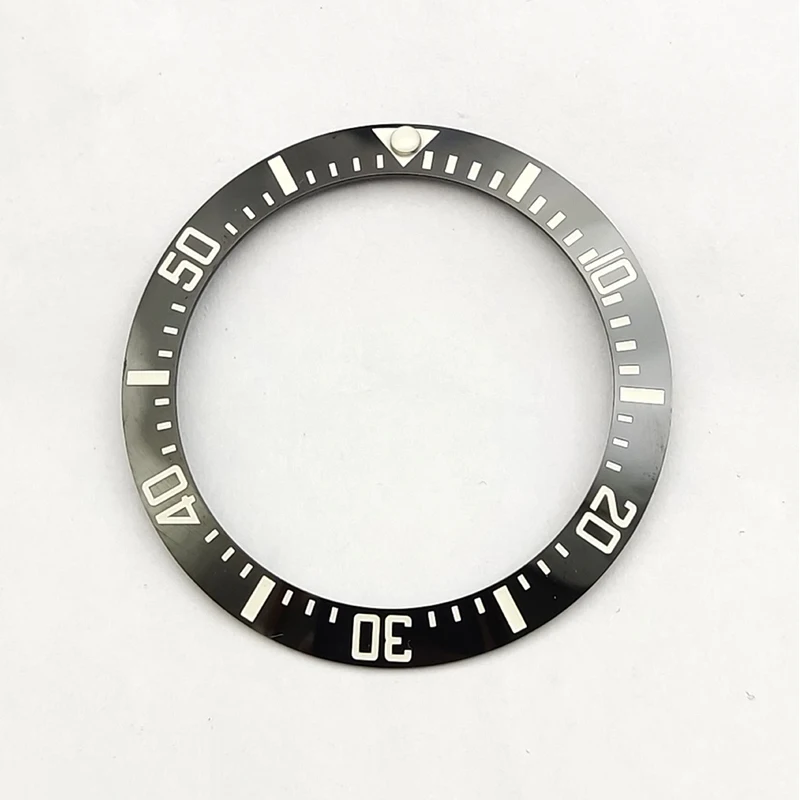 Anillo de inserción de bisel de cerámica para hombres, reloj luminoso azul curvo de 40mm, se adapta a la caja del reloj SUB GMT, piezas de anillo de reloj de buceo