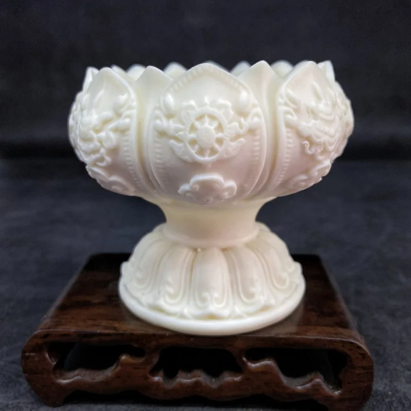 Ivory Nut Carved Eight-Treasure Incense Burner Home Indoor Lotus Incense Burner Incense Burner Tea Ceremony Worship Incense Burn