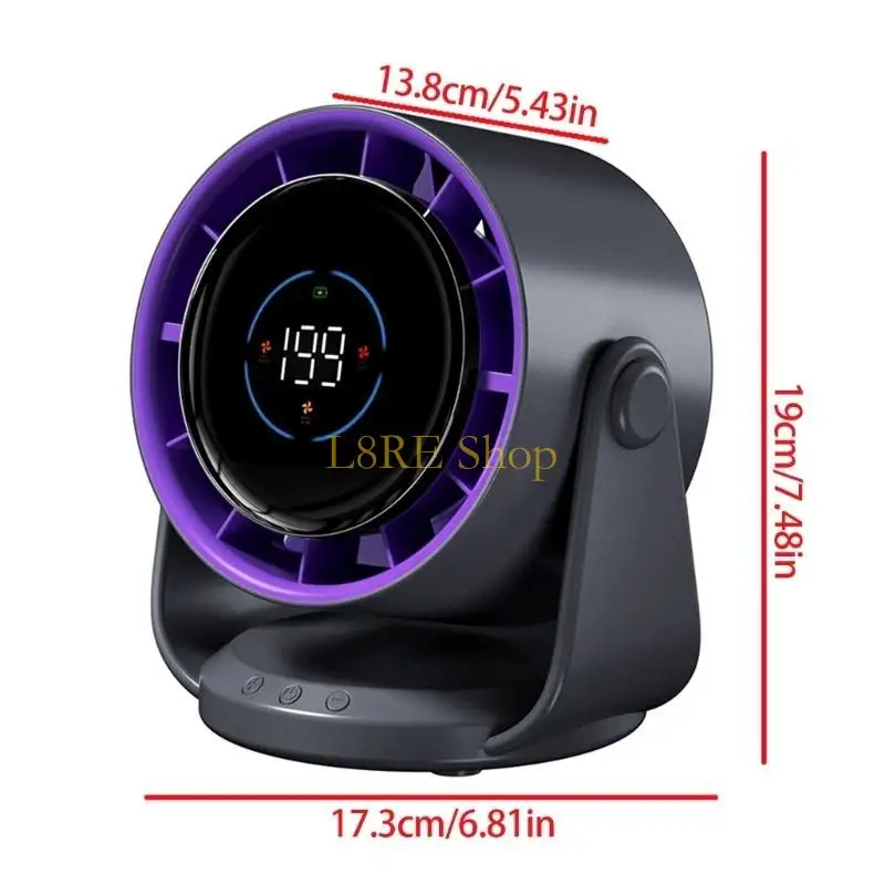 L8RE FAN المحمولة مروحة التبريد القابلة للتعديل مروحة عرض رقمية مريحة للمكتب