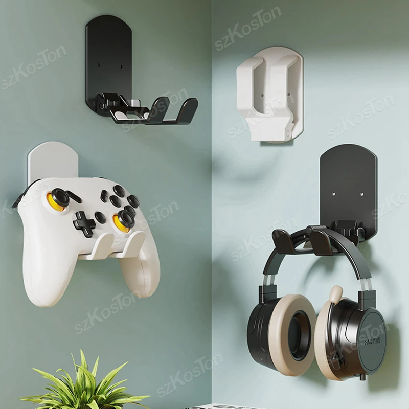 Picture 3: Wall Mount Rack Bracket For Switch Pro/PS5/PS4/Xbox One Game Controller Headphone Headset Stand Hanger Holder Gaming Accessories