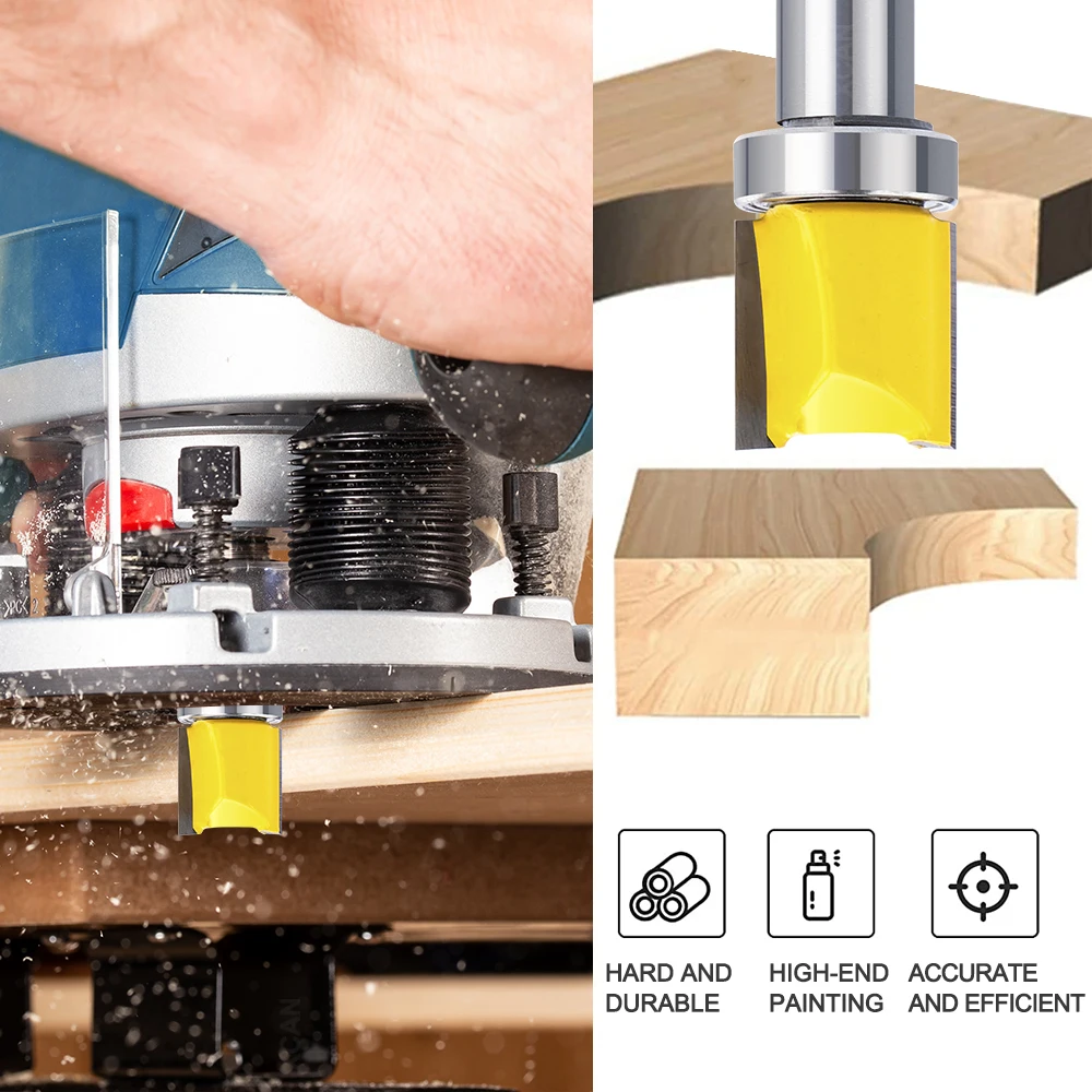 Fresa XCAN punta per fresa a filo con gambo da 8mm con cuscinetto inferiore punta per legno con lama da 12.7mm strumento per la lavorazione del legno