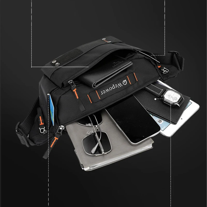Men Waist Pack Belt Bag Cross body Sling Chest Bags Commuter Outdoor Sports Travel Climb Nylon Male Shoulder Bum Hip Fanny Bags - view 5