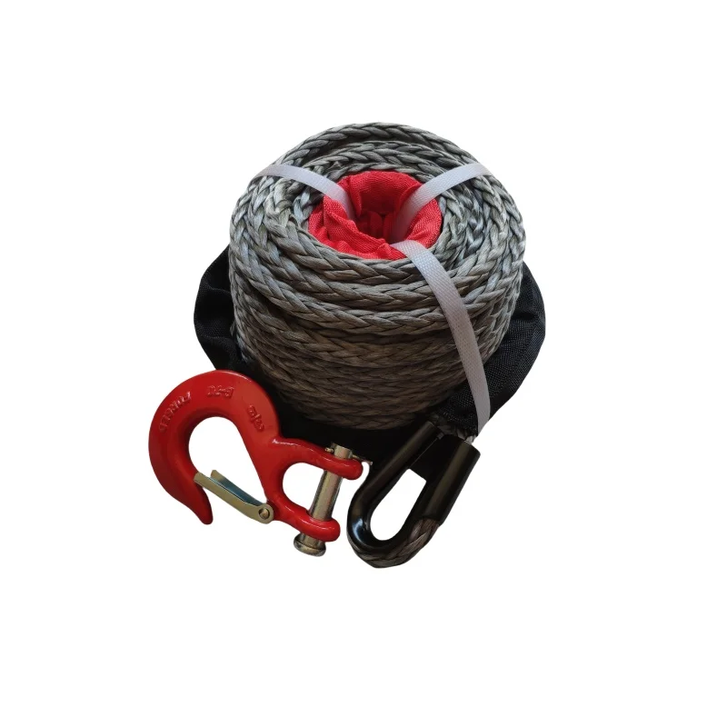 11mm*20m Synthetic Rope With 16T Winch Hook For Electric Winch, Plasma Rope,UHMWPE Rope Synthetic Rope For Winch Recovery Rope