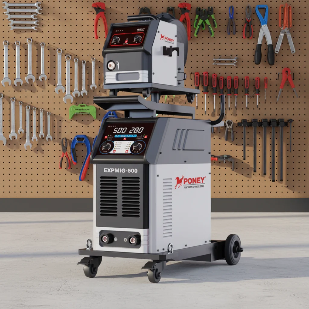 Synergistic IGBT Inverter Mig-500A Industrial Welding Machine 4 in 1 with Gouging Function Digital Display 15kg Wire  3- 380V