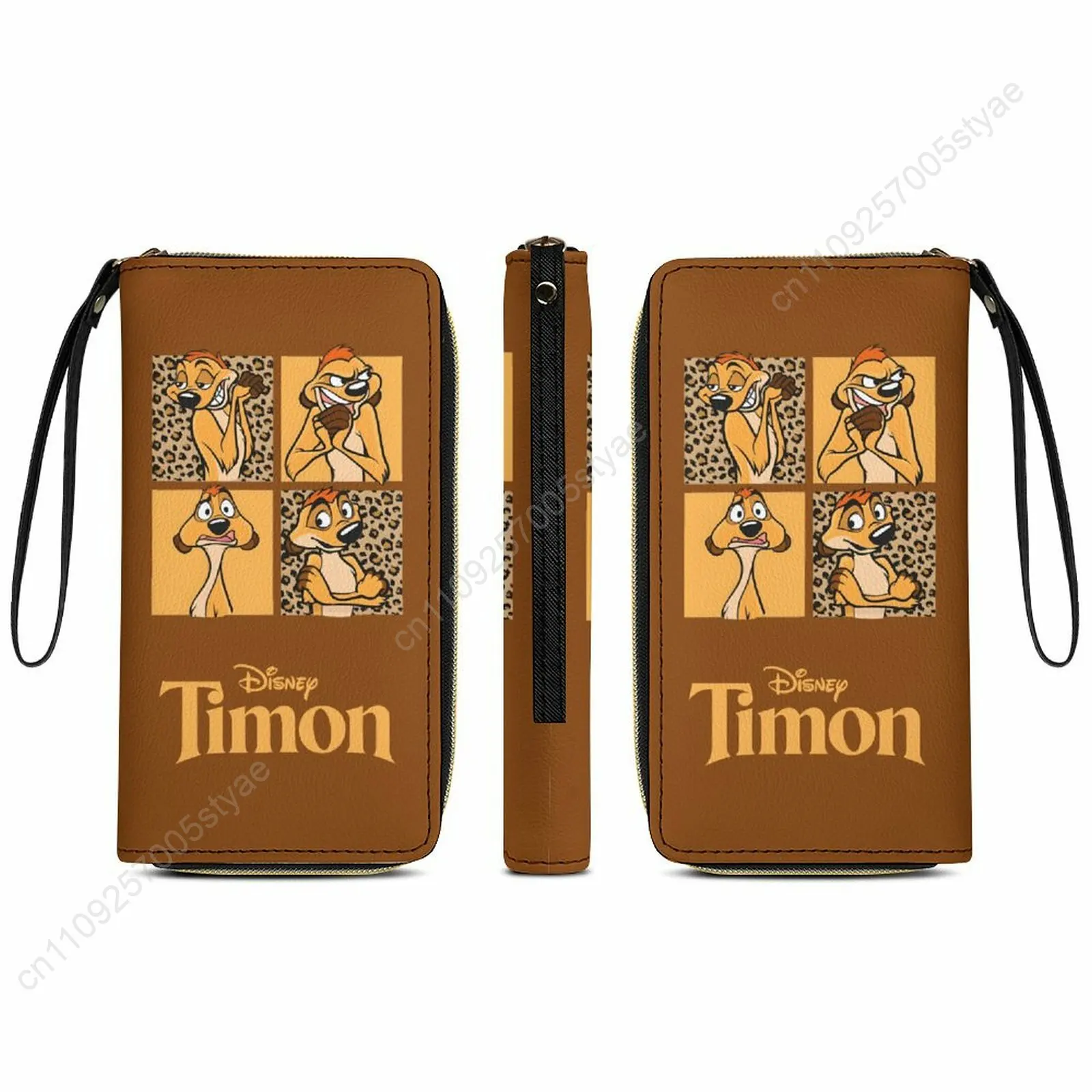 

Timon Leather Wallet Disney Licensed Customizable Personalized Design Your Pattern Portable Purse Double-sided Printing