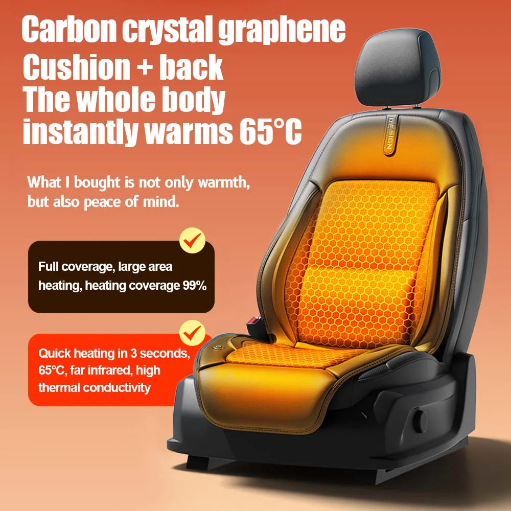 

Electrically Heated Seat Cushion Car Mounted Cigarette Lighter Fast Thermal Insulation Single Car Heating Pad Car Accessories