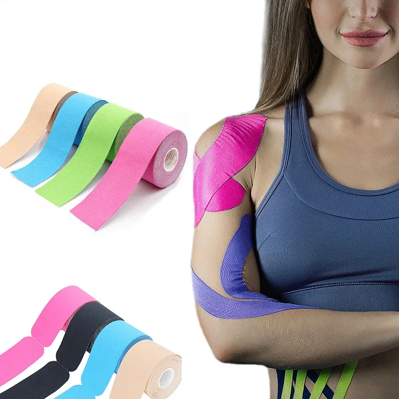 1/2/6pcs Sports Waterproof Kinesiology Tape Stickers Athletic Bandage Muscle Recovery Protector Strapping Pain Relief