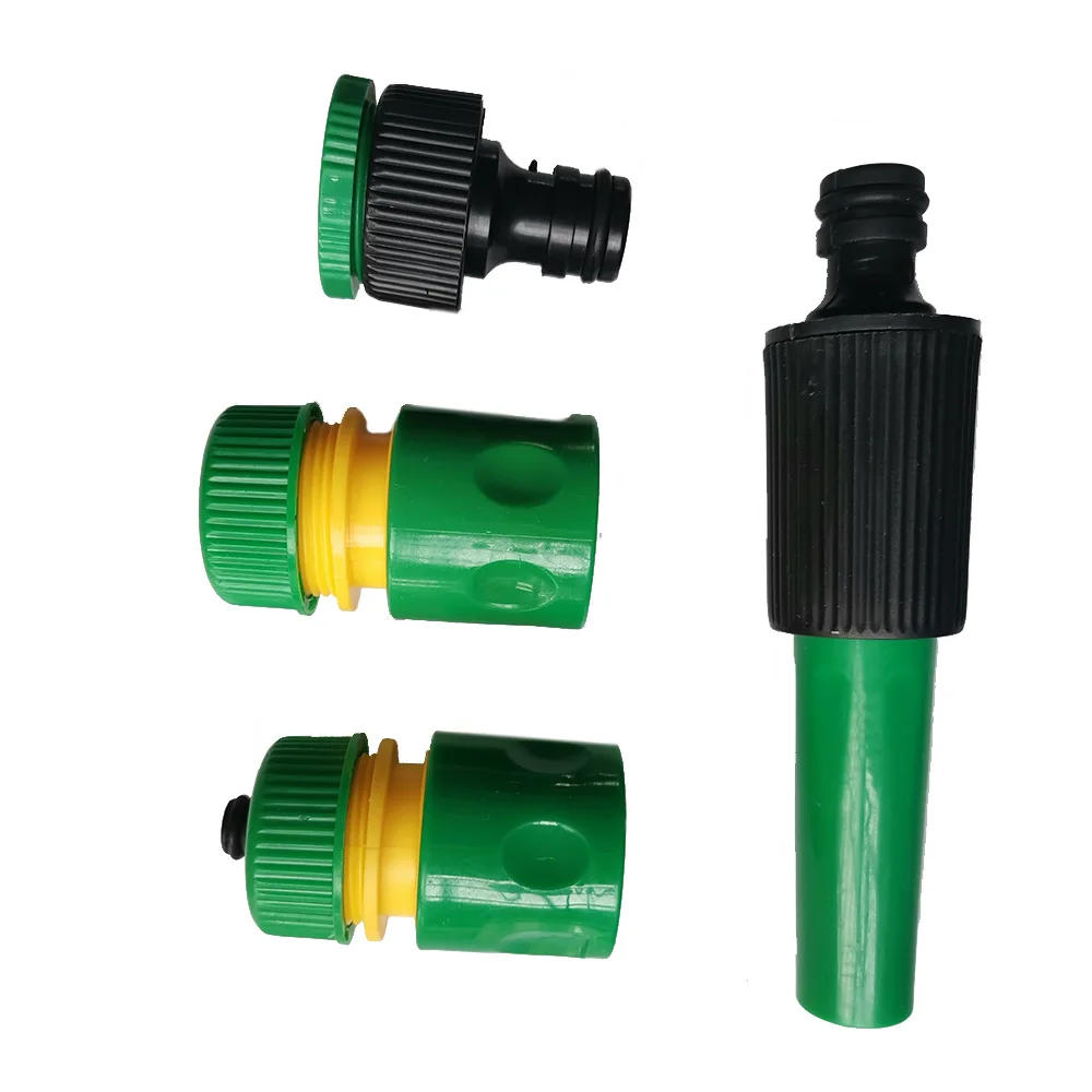 Connector Spray Nozzle Faucet Washing 4pcs Attachments Coupling Extra Fittings Garden Hose Pipe Plastic Sprinkler