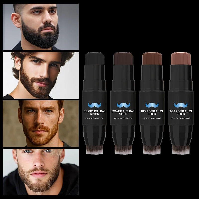 Beard Filling Stick,Waterproof Beard Pen Quick Cover Beard Gap Repair Mustard Shaping Stick Coverage Moustache & Hair Makeup
