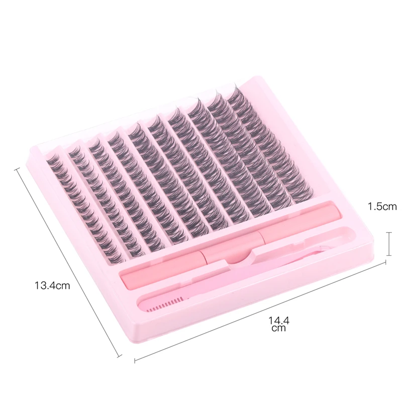 5D Dziesięć Rzędów Unikalny Zakrzywiony Trójstopniowy Segmentowy Makijaż Brwi dla Początkujących, Gruby, Ciemny, Łatwy w Zastosowaniu