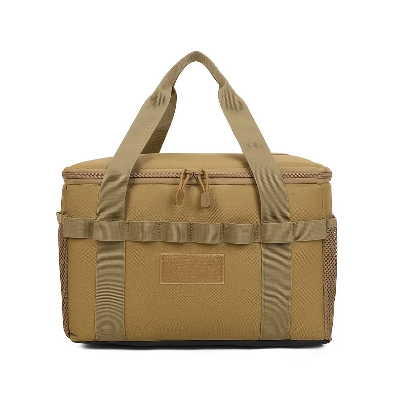 Taktische Outdoor-Camping-Tasche – 14 l großes Fassungsvermögen, multifunktionales Werkzeug- und Picknick-Ausrüstungs-Organizer mit mehreren Fächern, Schwarz