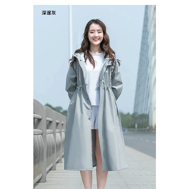 Windbreaker Raincoat for Ladies, Long Models Coat, Light Jacket, Wind and Sun Protection, Rain, Outdoor, Female, Autumn, Summer,