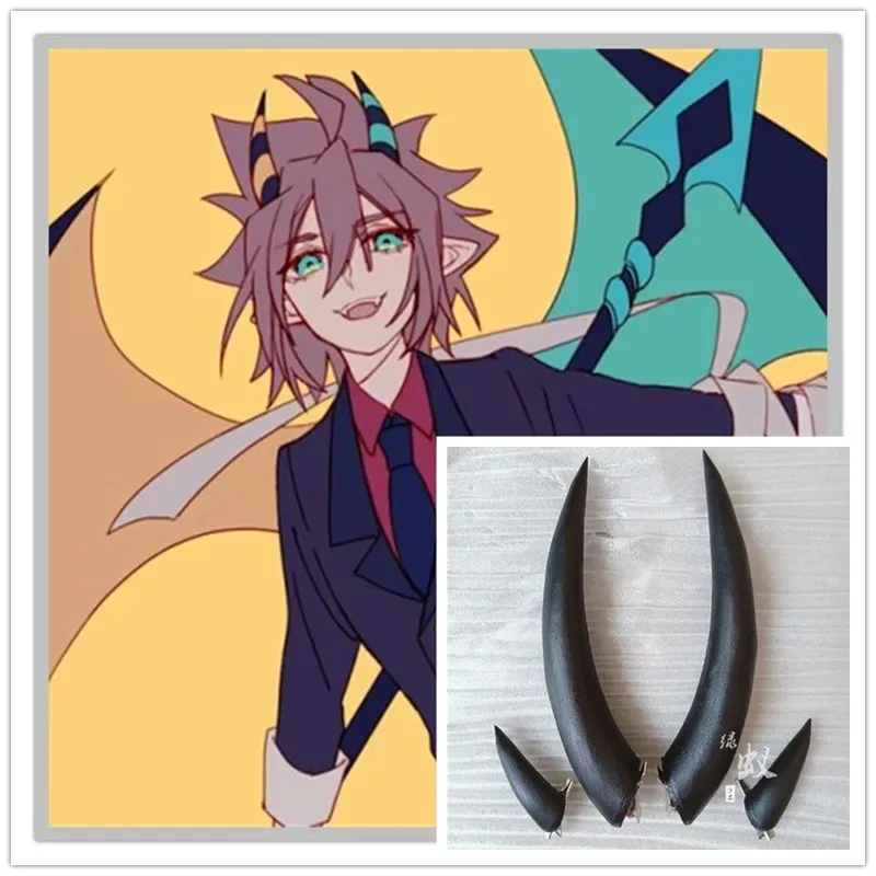 ss23Aotu World Devil Ray Hairpiece Headwear Demon Monster Anmicius Horns Halloween Cosplay Props Accessories Handm