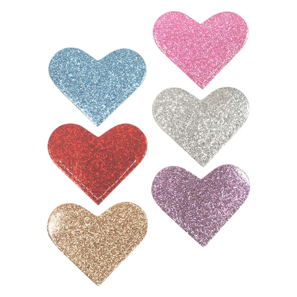 

6Pcs Heart Shaped Glitter PU Bookmarks Stylish Decorative Corner Page Holders for Office Classroom Reading Accessories
