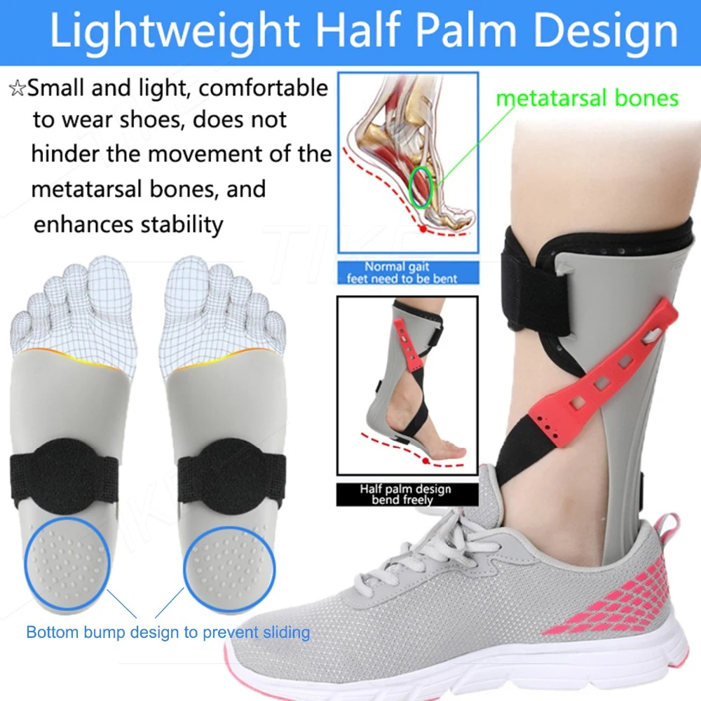 TIKE AFO Upgrad Foot Drop Support Splint Ankle Foot Orthosis Brace Stroke Foot Drops Charcot Achilles Tendon Contracture Disease