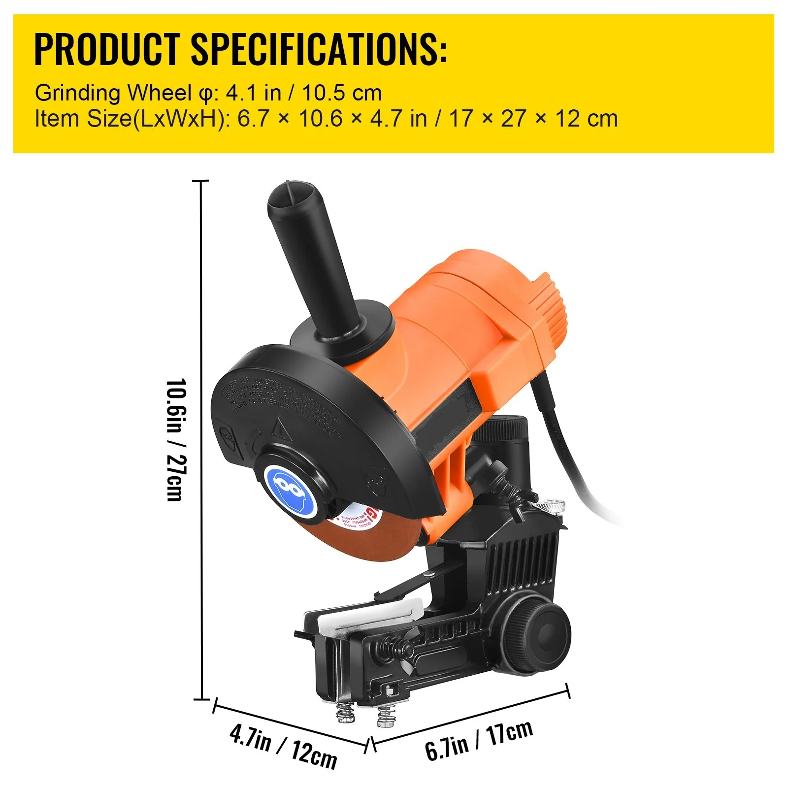 Chain Grinder 85W Chainsaw Grinder Multi-Angle Adjustable Chainsaw Grinder Sharpener 5000 RPM Bench/Wall Mounted Automatic Chain