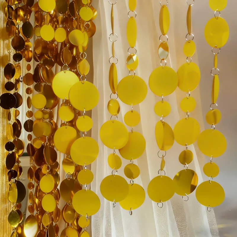 150cm Twinkle Paper Garland Banner ⌀5+3cm Hanging Streamer Party Supplies Metallic Shiny Rainbow Decors For Party Home Decors