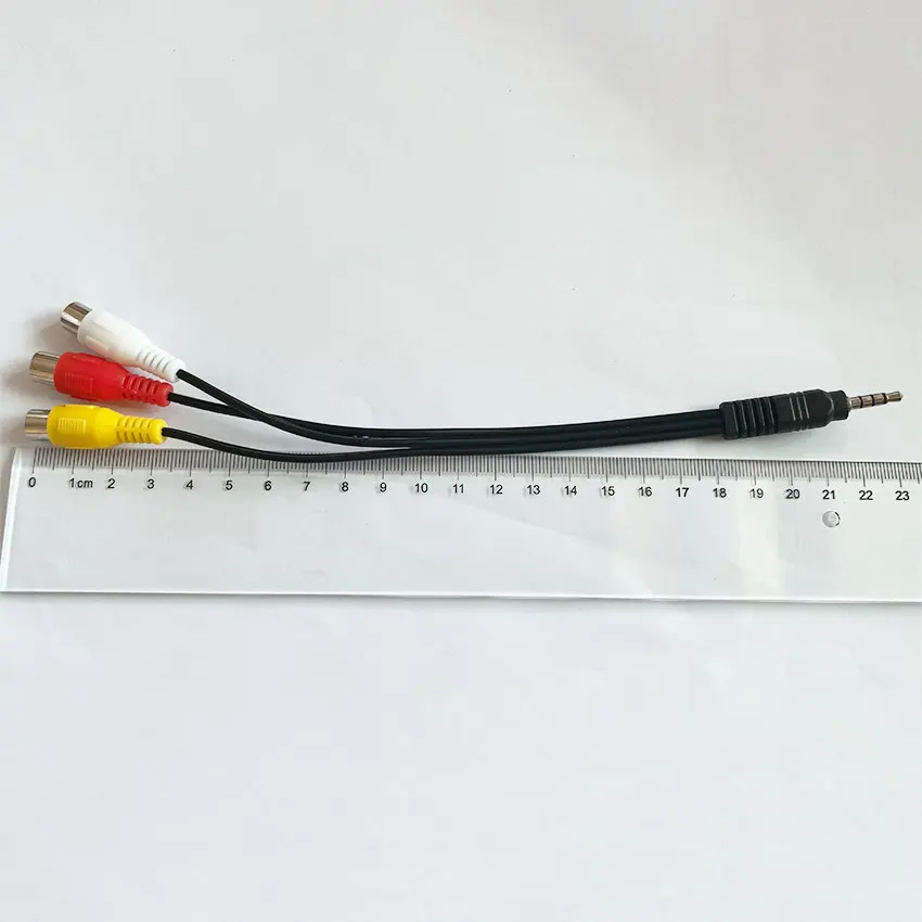 3.5 مللي متر إلى جاك 3 كابل RCA مكون الفيديو كابل محول AV لتلفزيون TCL أحمر أبيض وأصفر أنثى #4