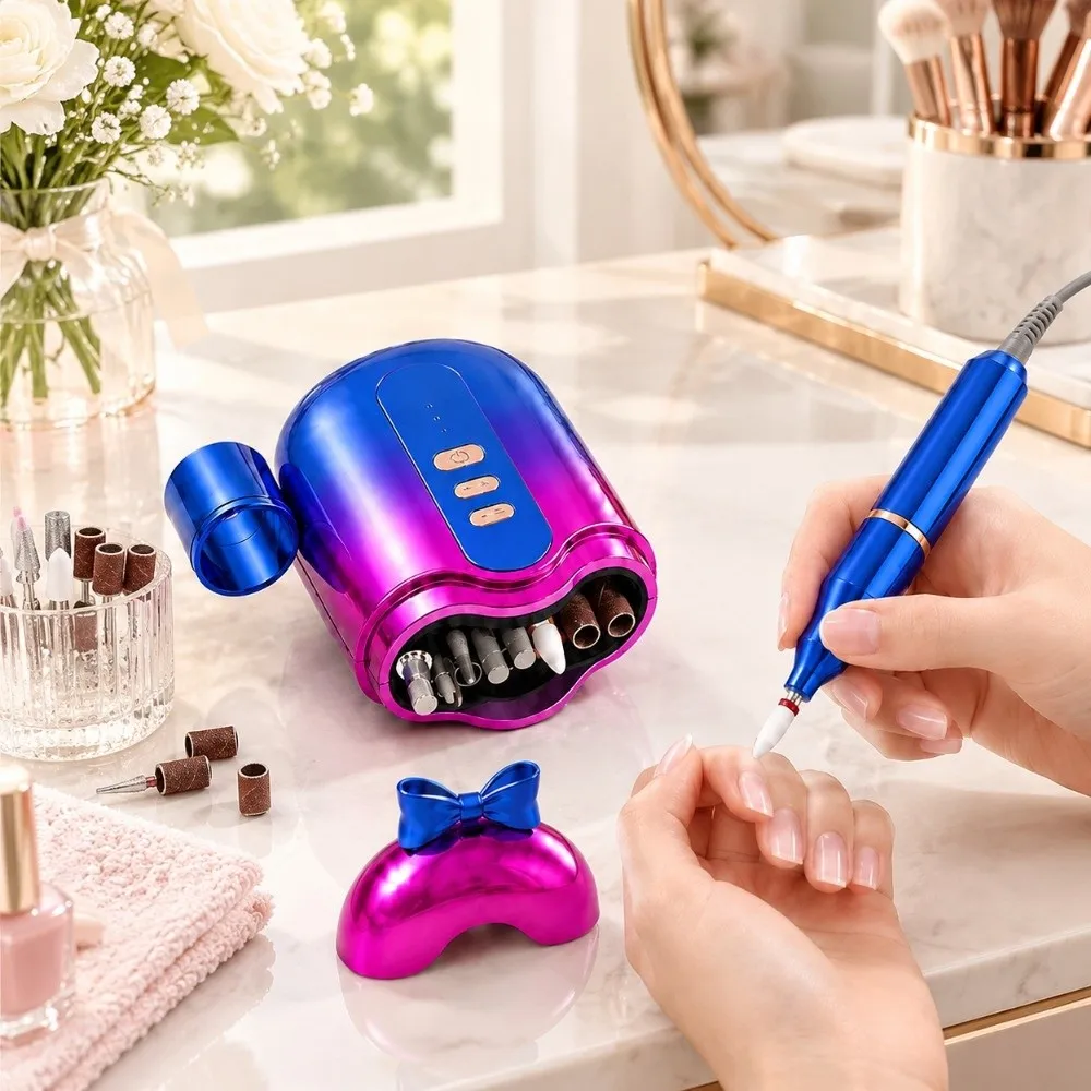 Rechargeable Nail Polisher High-speed Portable Nail Drill Machine Three-speed Adjustment Professional Nail Grinding Tool