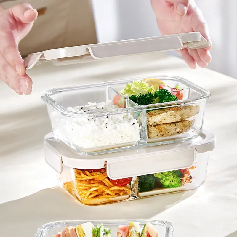 Eco-Gary BPA-Free Glass Lunch Box: Bento Style with Seal & Press Compartments, Perfect for Safe & Organized Food Storage