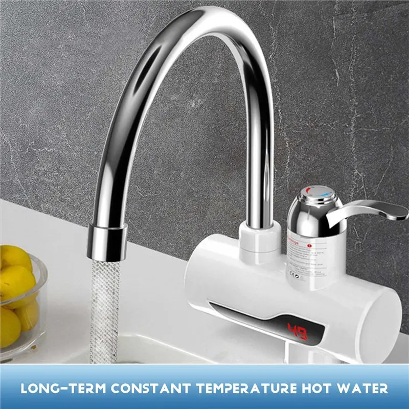 Best-1 PCS Electric Kitchen Hot Water Faucet Heater Tap Cold Heating Faucet Tankless Water Heater EU Plug view 4