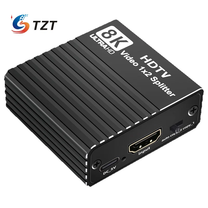 TZT NK-H12 8K HDMI-compatible Video Splitter 8K60Hz/4K120Hz/1080P240Hz EDID Emulation Compatible with Multiple Devices