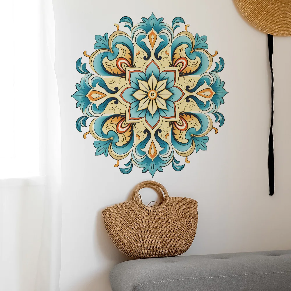 Creative Middle Eastern Retro Pattern Mandala Detachable PVC Wall Stickers Decorative Beautification Room Living Room Stickers view 4