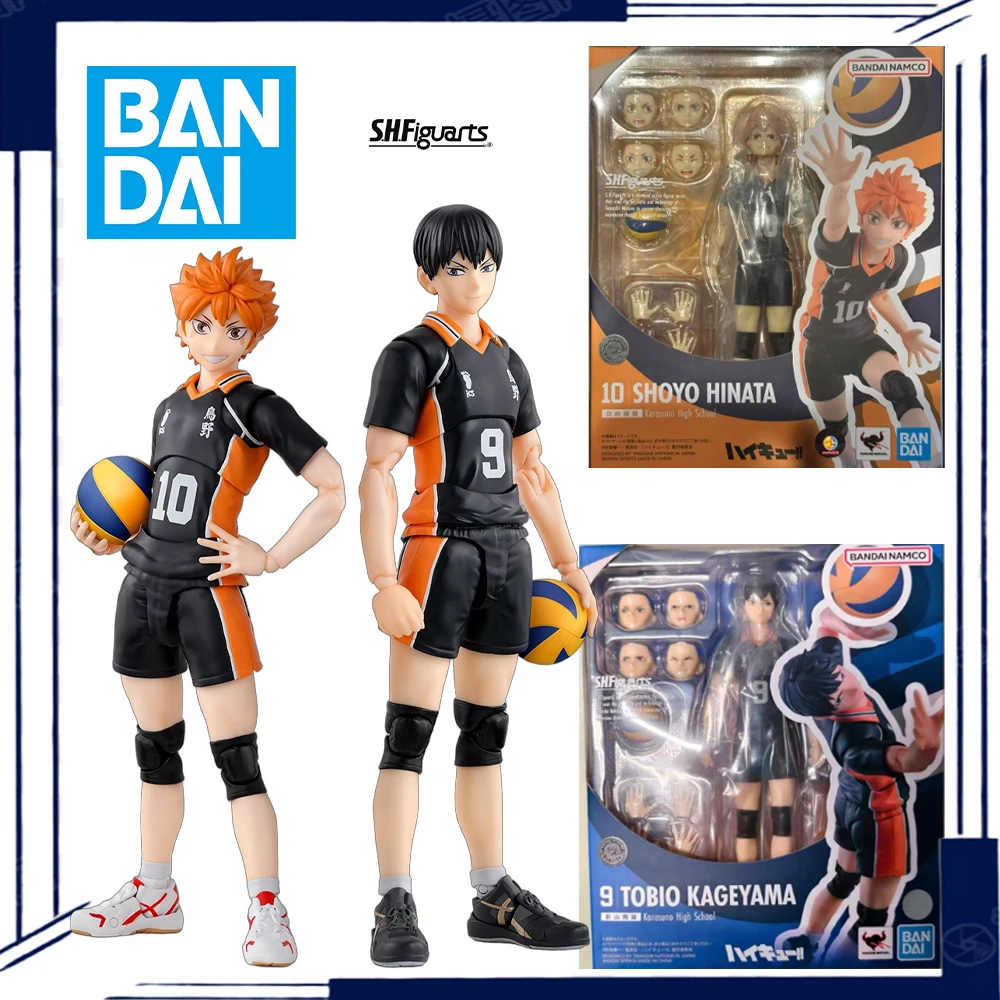 

BANDAI Original S.H.Figuarts Series 9 TOBIO KAGEYAMA 10 SHOYO HINATA Karasuno High School Movable Figurines Collectible Gifts