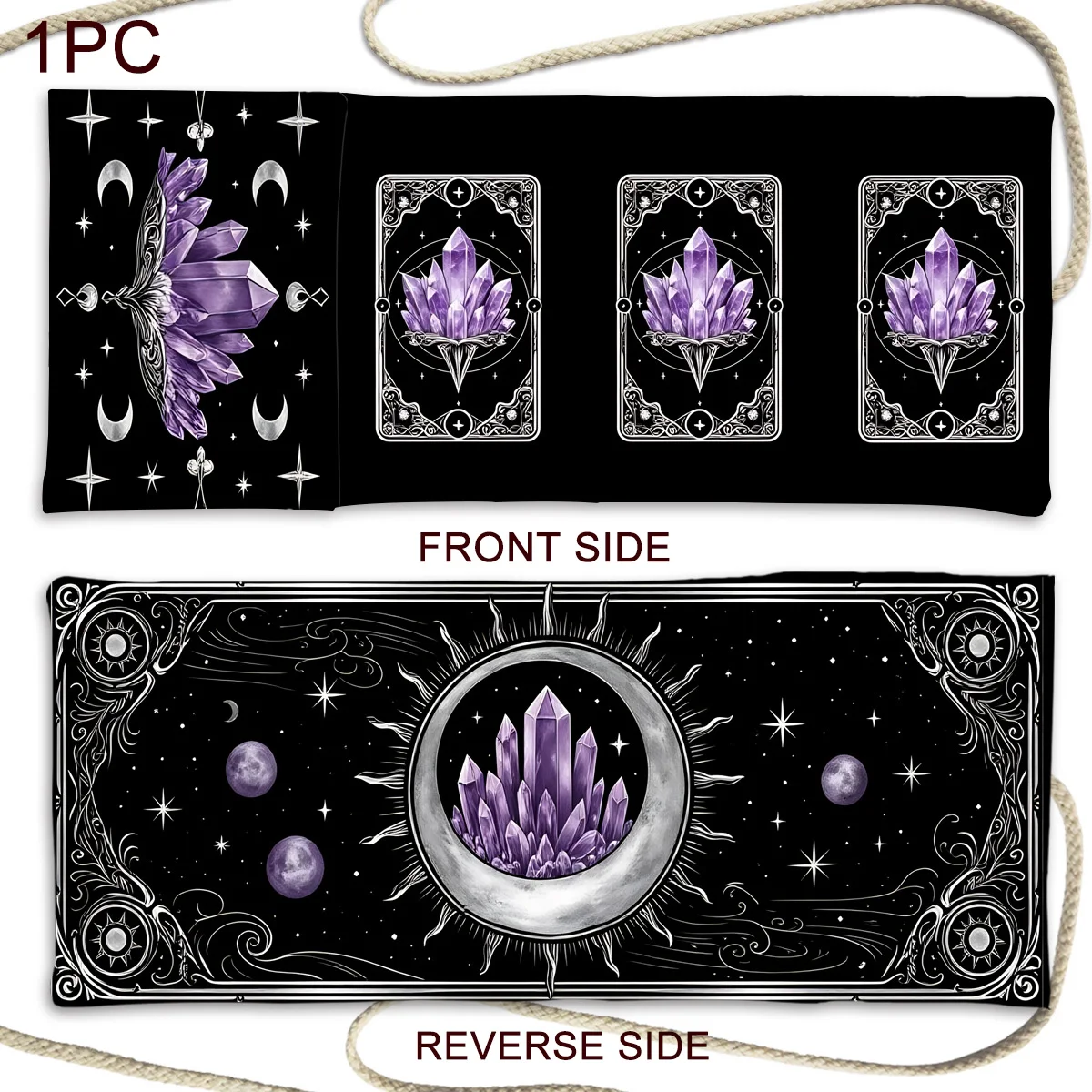 Sac de rangement pour cartes de tarot en tissu doré motif lotus et serpent, pour divination, motif lune, papillon, étoile, brillant, portable, pochette pour cartes oracle.