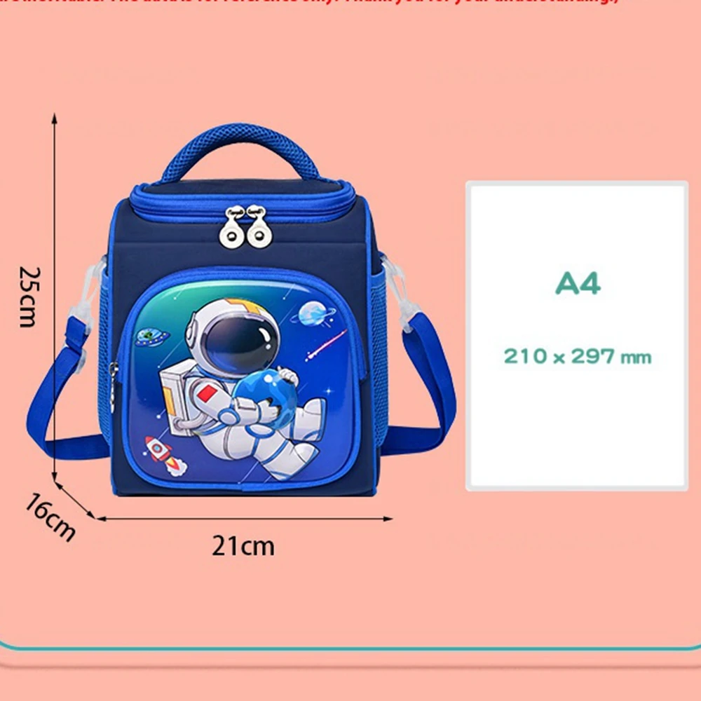 Kinder-Lunchtasche für Jungen und Mädchen, niedliche isolierte Lunchbox, tragbarer Mahlzeitskühler mit verstellbarem Schultergurt für Schule, Strand, Picknick – Detail 10