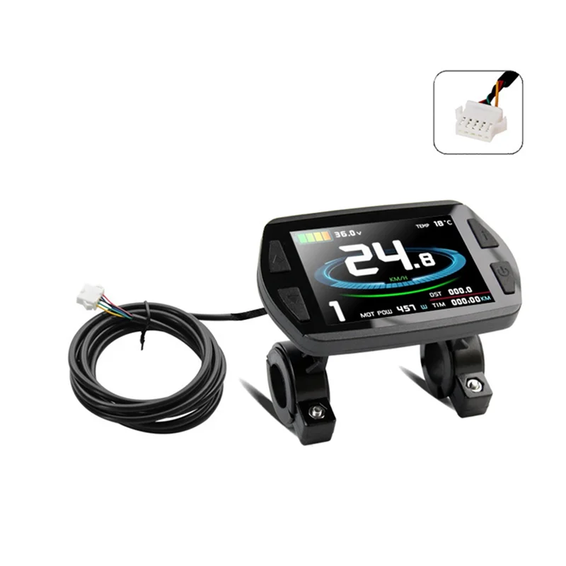 

NEW-KT-8YU KT Ebike Color LCD Display Meter 24V 36V 48V SM Connection Ebike Intelligent Display