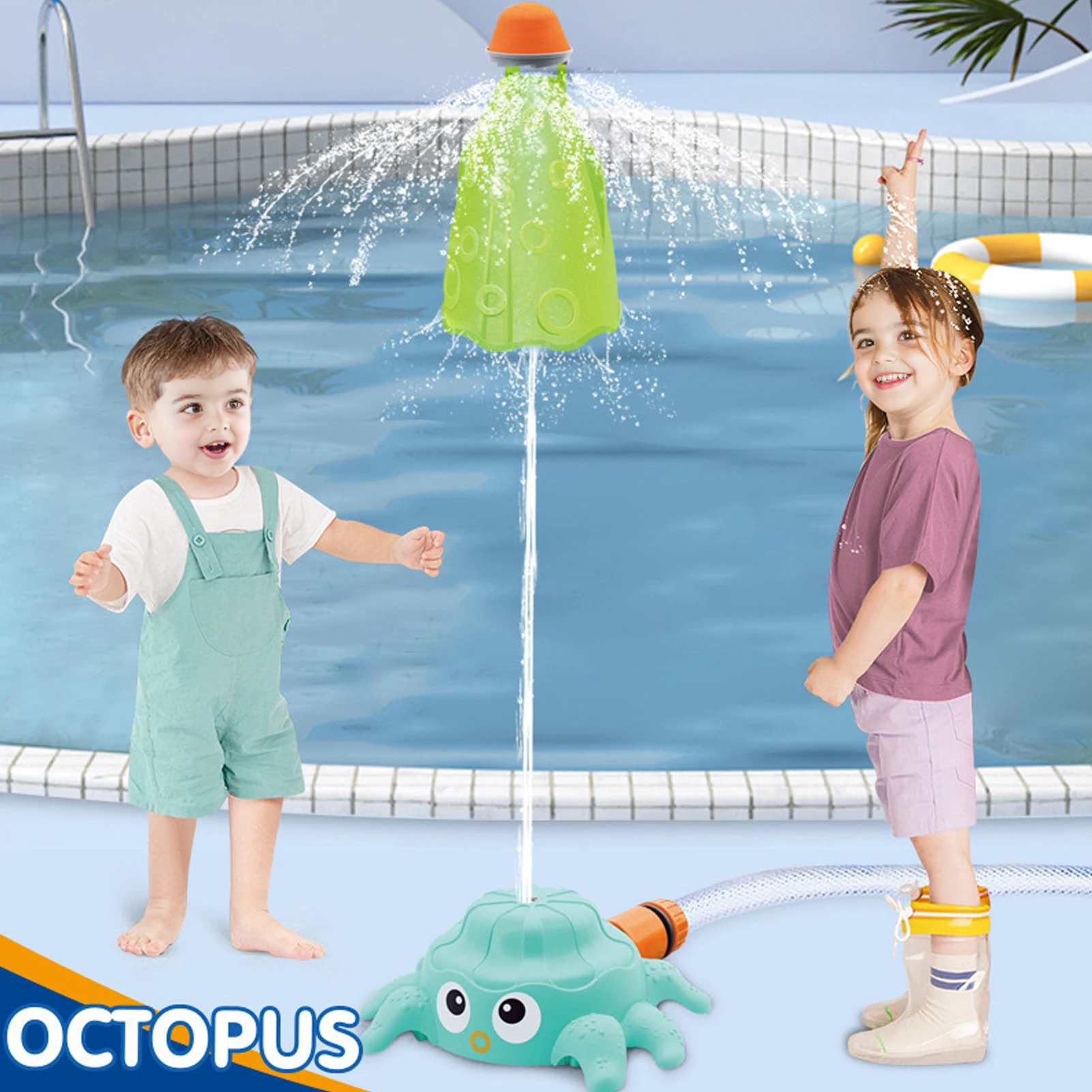 1 Set Per Bambini All'aperto Polpo Spruzzo D'acqua Giocattolo Acqua Scena Rotante Giocattolo Sprinkler Set Collezione Regalo Per Bambini Ragazzi Ragazze Fuori