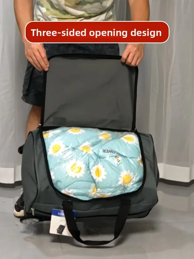 

Large Capaci Ox Cloth Lage Bag with Pull Rod for Air Travel Che-In Busin/OL Sle Single Wheel Roller Bag