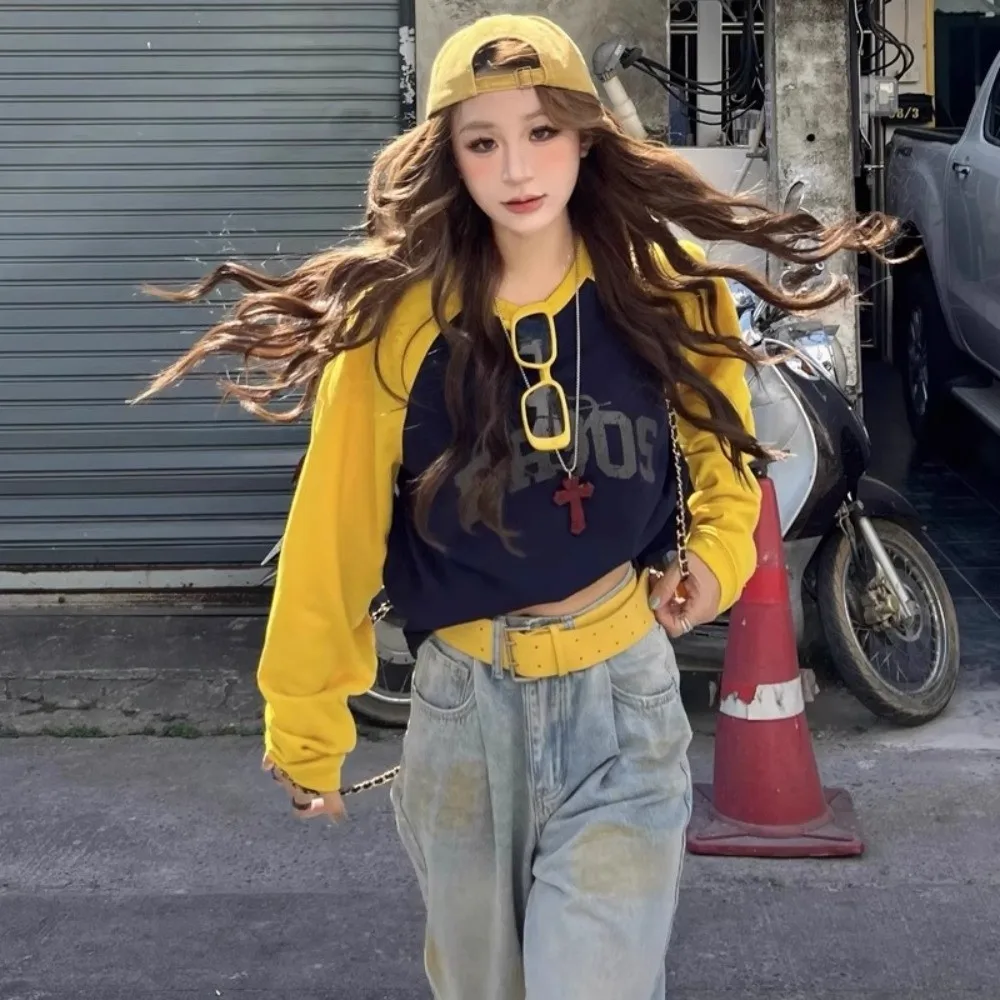 حزام نسائي متعدد الاستخدامات مزدوج الصدر أصفر حزام خصر عريض جلد Y2k فستان حزام جينز ملابس الشارع