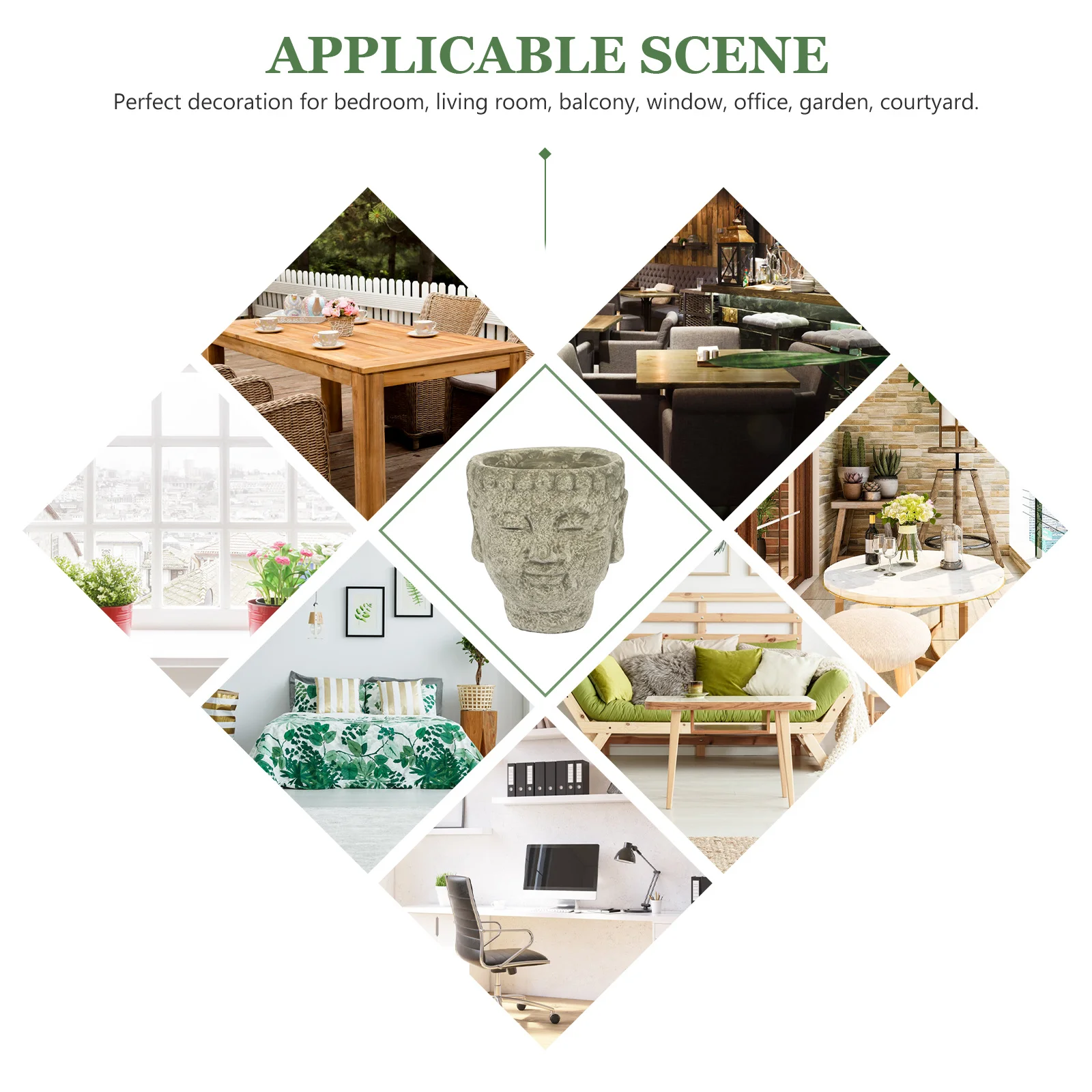 

Будда Цементное растение Садовая статуя Цветочный контейнер Крытый Открытый Декор Сочный кашпо Крыльцо Сад Декор