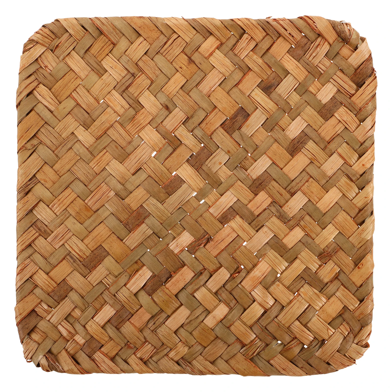 

Seagrass Woven Placemats Retro Tea Coasters Square Chargers Dinner Plates Table Mats Kitchen Rattan Place Mats Heat Insulation
