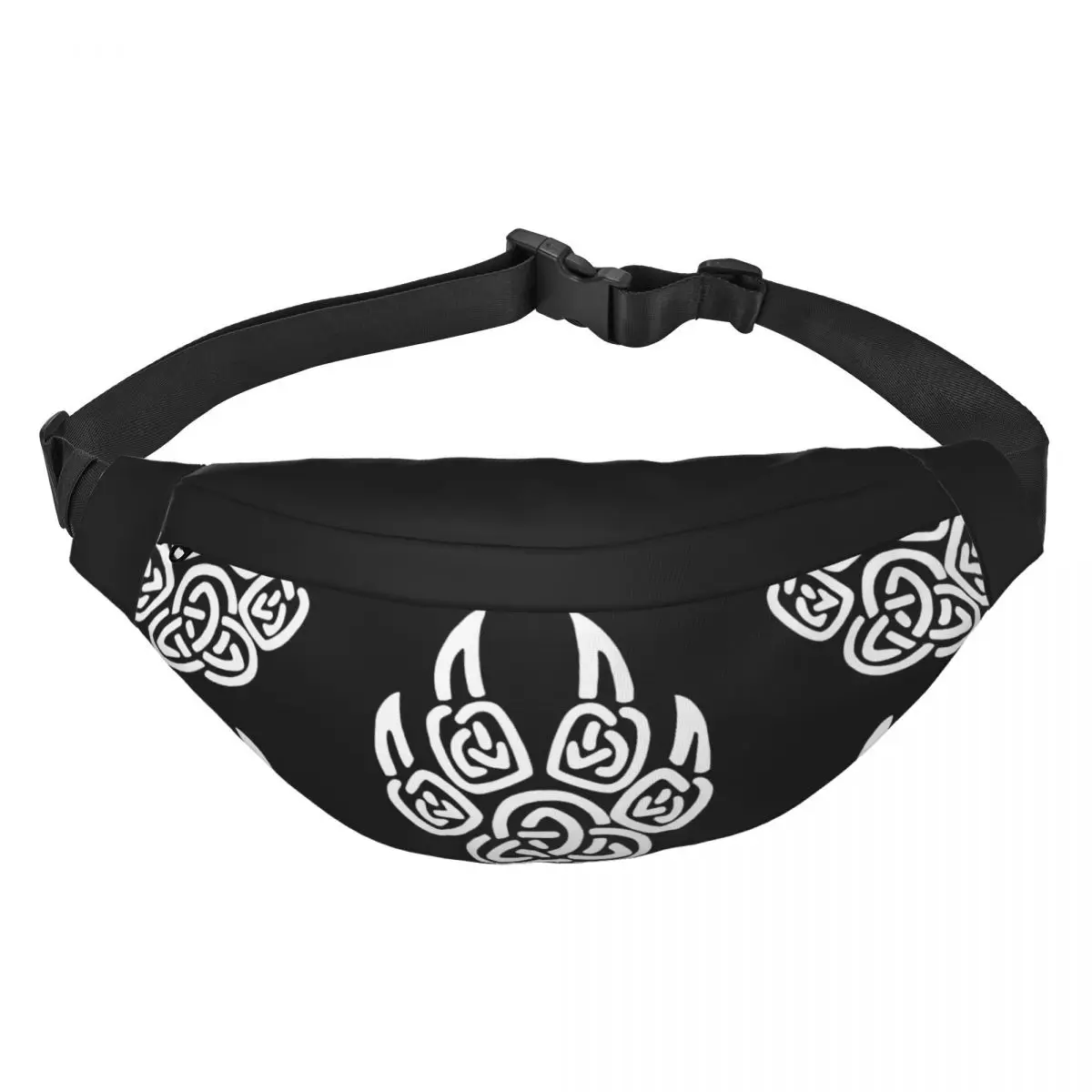 Black Viking Wolf Claws Unisex Waist Bag Multifunction Sling Crossbody Bags Chest Bags Short Trip Waist Pack