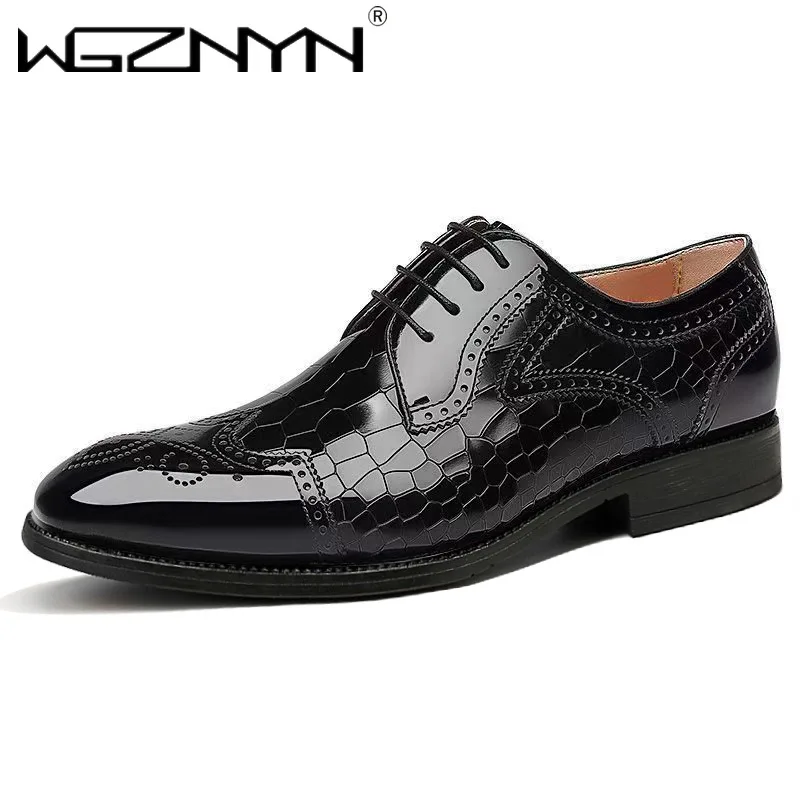

Роскошные мужские деловые туфли в стиле ретро, мужские повседневные лоферы без шнуровки, брендовые мокасины с пряжкой, броги, деловая официальная мужская обувь, осенний новый стиль