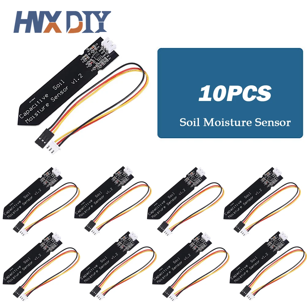 10pcs/lot Capacitive Soil Moisture Sensor Not Easy to Corrode Wide Voltage Wire Suitable For Arduino DIY Electronic Kit